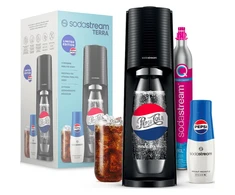 Gazuotų gėrimų gaminimo aparato SodaStream Terra rinkinys, juodas
