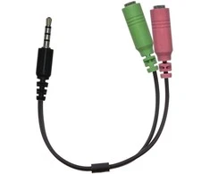 Garso skirstytuvas, ACC-100, Lizdas (3,5 mm) M - 2x Lizdas (3,5 mm) F, 0,2 m, stereo, juodas, Genius