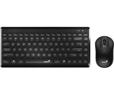 Genius LuxeMate Q8000 komplektas belaidė klaviatūra CZ/SK, juoda su myszą optyczną bezprzewodową, 4x AAA, klasyczna, apvalus kla