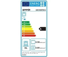 Gorenje | Viryklė | GECS5B70CLI | Kaitlentės tipas Vitrokeraminė | Orkaitės tipas Elektrinė | rusvai gelsvas | Plotis 50 cm | Gylis 59.4 cm | Energijos efektyvumo klasė A | 70 L