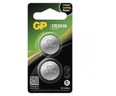 GP CR2016 lithium button cell battery 2pcs