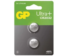 GP Ultra plus CR2032 lithium button cell battery, 2 pcs
