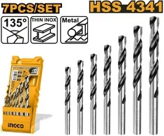 Grąžtas Ingco AKD1075 HSS metal drill, set of 7