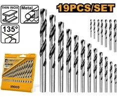 Grąžtas Ingco AKDB1195 HSS metal drill, set 19d