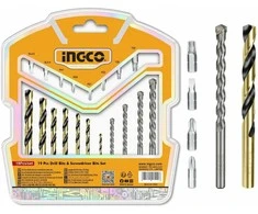 Grąžtas Ingco AKSDB1901 Set of drill bits and hexagonal bits 19pcs