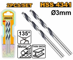 Ingco DBT1200024 HSS metalo grąžtas, 2 vnt. rinkinys, 2 mm