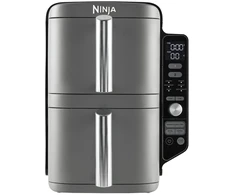 Karšto oro gruzdintuvė Ninja Double Stack XL, 2 lygių, 9,5 l, SL400EU, Tamsiai pilka