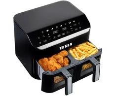 Gruzdintuvė neriebi Tesla AirCook DualZone Q460 XXL daugiafunkcinė dviejų kamerų oro gruzdintuvė 9l (AIRCKDZQ460XXLBLK)