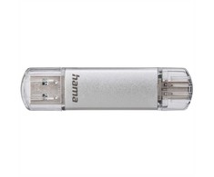 Hama Flash Pen Laeta, USB-C/USB-A 3.1, 64 GB, 40 MB/s, sidabrinis