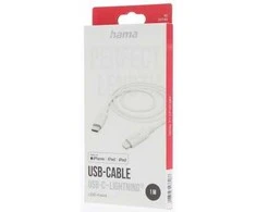 Hama USB-C - Lightning, 1.0m balta