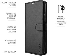 Fixed Fiksuotas | Opus | Knygų dėklas | Samsung | Galaxy A55 5G | Oda | Juodas