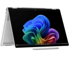 Hewlett Packard (HP) HP OmniBook X Flip NG AI 16-as0003nc nešiojamas kompiuteris su integruotu kompiuteriu (Ultra 7-258V), 16 colių įstrižainės 3K 2880x1800 OLED ekranu, 32 GB DDR5, 1 TB SSD, Windows 11,2Y On-Site pristatymas