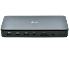 I-TEC Thunderbolt 4 2x Ekranas Dock Generation 3 7x USB + jo 1x TB4 2.5GLAN PD 92W 1m TB4 Kabelis SD/TF kortelių skaitytuvas 3,5 mm garso