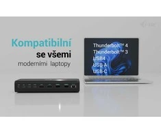 I-TEC Universal 6x 4K Ekranas DS 6x4K 2xDP 2xHDMI 2xUSB-C 1xGLAN 2xUSB-C Gen.2 4xUSB 3.2 1xGarso / mikrofono lizdas 1xSD / Micro SD Kl PD 140W KL