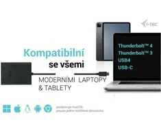 I-tec USB-C Dual 4K/60Hz (vienas 8K/30Hz) HDMI vaizdo adapteris
