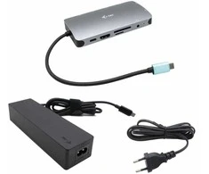 I-TEC USB-C metalinis dokas 1xHDMI 1xVGA 1xSD+1xmicroSD kortelių skaitytuvas 1xGLAN 1xgarsas / mikrofonas 3xUSB 3.1 1xUSB-C duomenys 1xUSB-C PD + įkroviklis 100W