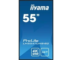 Monitorius IIYAMA LH5541UHS-B2 55 colių 3840 x 2160 4K UHD IPS skydelis 1 Precent Haze Landscape ir Portretas režimas Garsiakalbiai 2x 10W VGA 3x HDMI 500cd/m2