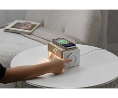 IMMAX LED alarm clock DECENT ruda-baltas