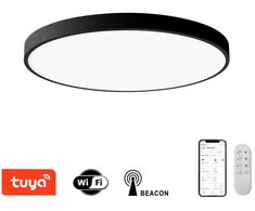 Lubinis šviestuvas IMMAX NEO LITE SEMPLICI SMART ceiling light 60cm 60W 4500 lm, with BEACON support, Wi-Fi, TUYA, juodas