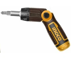 Ingco AKISD1208 Ratchet screwdriver with joint and set of 12 bits CrV