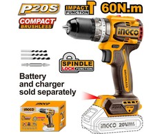 Ingco CIDLI206021 AKU drill with impact driver, 60Nm, without battery and charger
