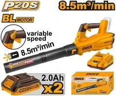 Ingco CABLI204282 Cordless Garden Blower incl. 2pcs battery and charger