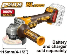 Ingco CAGLI21154 cordless angle grinder 115mm without battery and charger