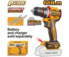 Ingco CDLI206681 AKU drilling screwdriver 66 Nm, without battery and charger