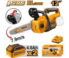 Grandininis pjūklas Ingco CGSLI20128 cordless chainsaw without battery and charger