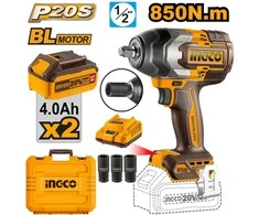 Ingco CIWLI2085 AKU impact wrench incl. 2pcs battery and charger