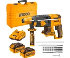 Ingco CRHLI202287 AKU Drilling Hammer 26mm, incl. battery 2pcs and charger