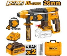 Ingco CRHLI202287 AKU Drilling Hammer 26mm, incl. battery 2pcs and charger