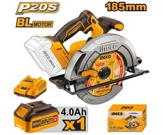 Ingco CSLI18511 cordless circular saw including battery and charger
