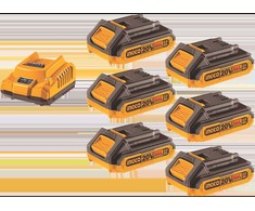 Ingco FBCLI2062 Set charger + 6pcs batteries 2,0A for Li-ion battery 20V