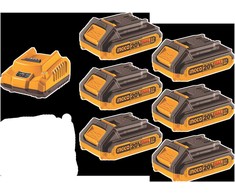 Ingco FBCLI2062 Set charger + 6pcs batteries 2,0A for Li-ion battery 20V