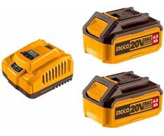 Ingco FBCPK1424E Set charger + 2pcs battery 4,0A for 20V Li-ion battery