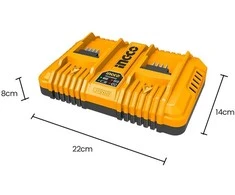 Ingco FCLI2034E 4,0A battery charger for 2pcs 20V Li-ion batteries