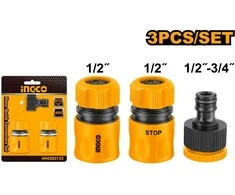 Ingco HHCS03122 Hose coupling 1/2" 2pcs + spacer 1/2"-3/4" plastikas