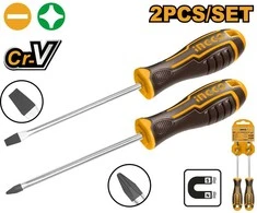 Ingco HKSD0248 Screwdriver flat + Phillips set 2pcs CrV