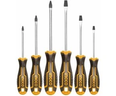 Ingco HKSD0628 Screwdriver flat + Phillips set 6pcs CrV