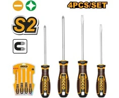 Ingco HKSDS0428 Screwdriver flat+cross set 4pcs