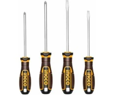 Ingco HKSDS0428 Screwdriver flat+cross set 4pcs