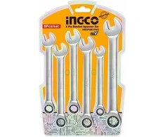 Ingco HKSPAR1062 Double ended and flat wrench, set of 6, CrV
