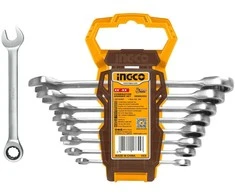 Ingco HKSPAR1082 Ratchet wrench CrMo 8-19mm 8pcs