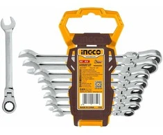 Ingco HKSPAR1083 Ratchet wrench CrMo 8-19mm 8pcs, CrV