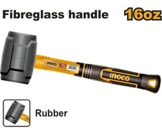Ingco HRUH8816 Hammer 450g rubber juodas fibreglass