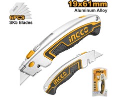 Ingco HUK6128 Working knife with replaceable blade 19mm 6x blade