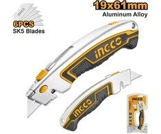 Ingco HUK6128 Working knife with replaceable blade 19mm 6x blade