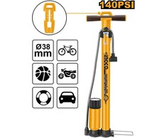 Ingco MPP3811 Bicycle pump with pressure gauge 38x500mm