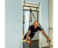 Durų staktos skersinis su treniruočių diržais inSPORTline HR5003 70–92cm (iki 200kg)